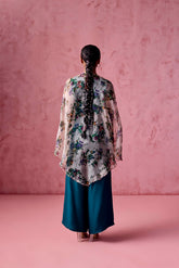 TEAL GREEN CAPE BLOUSE PANT